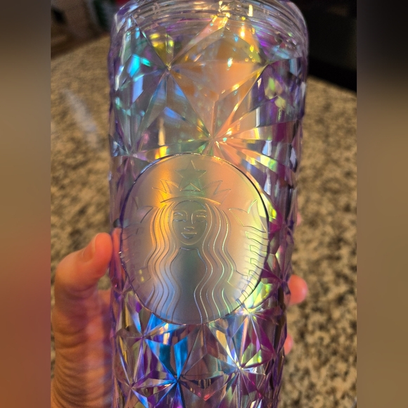 CLEARANCE NWT Starbucks Diamond Prism 2023 Holiday Tumbler with Lid and Straw - Picture 4 of 5